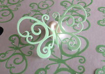 Mariposas Comestibles color Verde, 8 mariposas por hoja impresas PRECORTADO FPDPm07