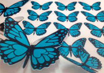 Mariposas Comestibles color Azul, 14 mariposas por hoja impresas PRECORTADO FPDPm11a